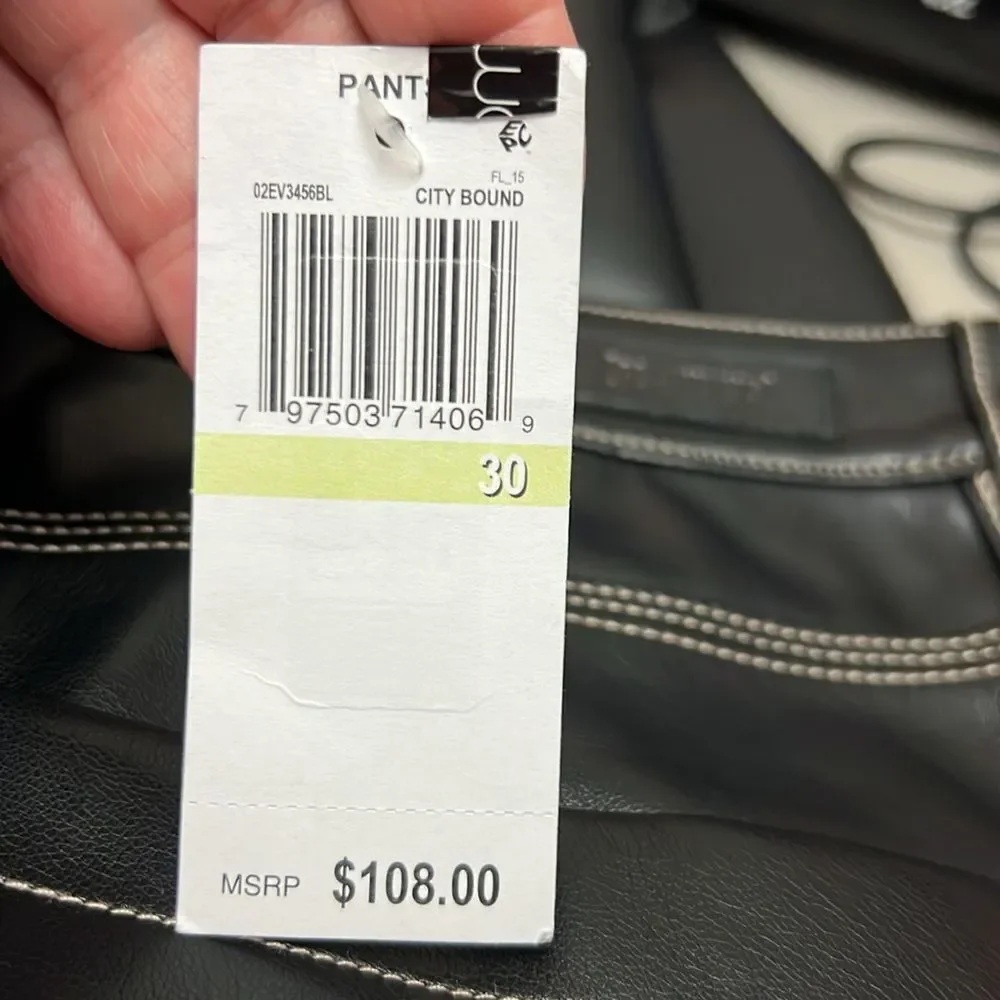 BLANKNYC Vegan Leather Black (City Bound) Carpenter Pants size 30 NWT